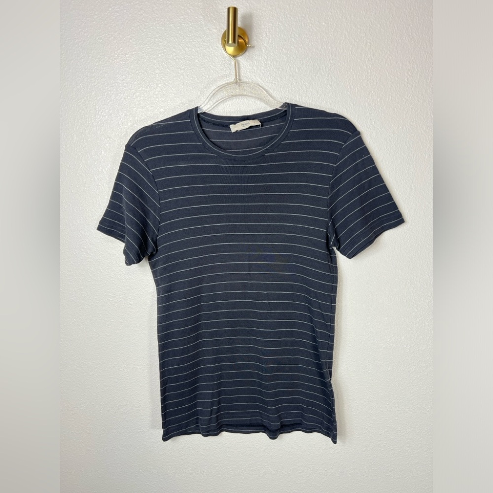Prada Crew Neck Striped Short Sleeve Cotton Tee Shirt Size L